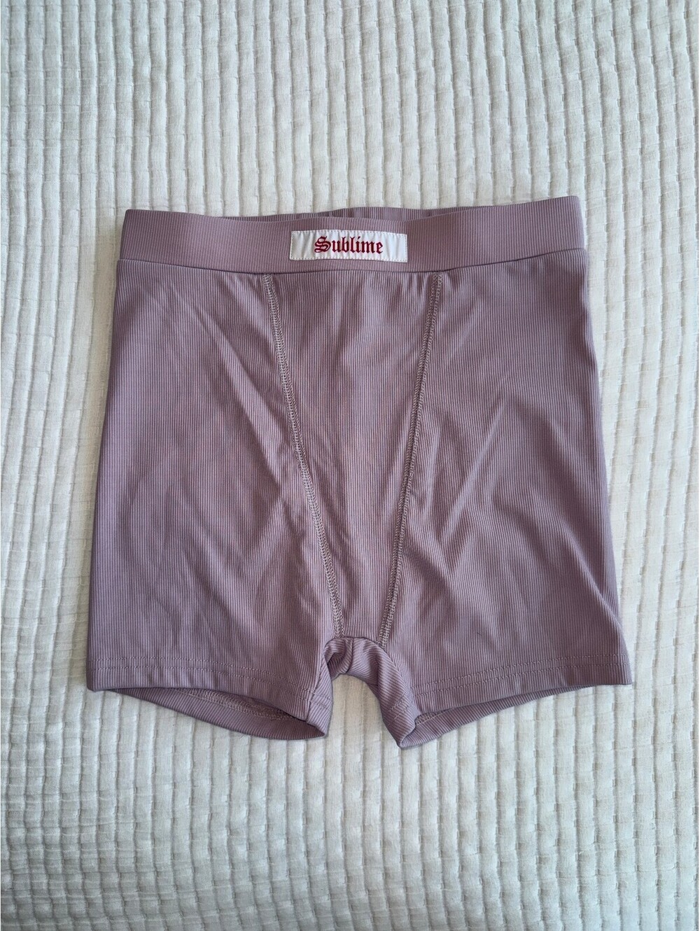 NWOT High Rack Sublime Biker Shorts Light Purple Size Small